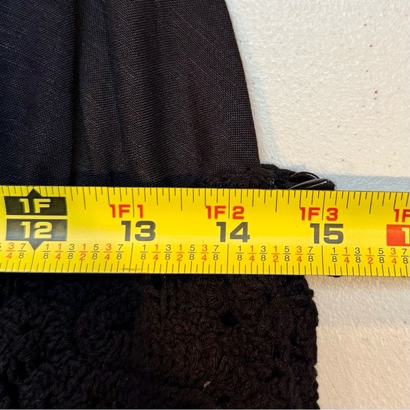 NWT JASON WU‎ Black Linen Maxi Dress Crochet Size L - Picture 9 of 10